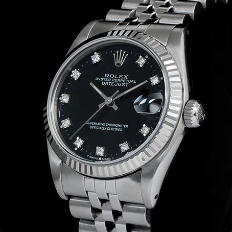 rolex quadrante nero brillanti|Rolex Datejust 36 36mm Quadrante Nero con Brillanti Black.